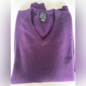 Jos. A. Bank 100% Cashmere Purple V-Neck Sweater